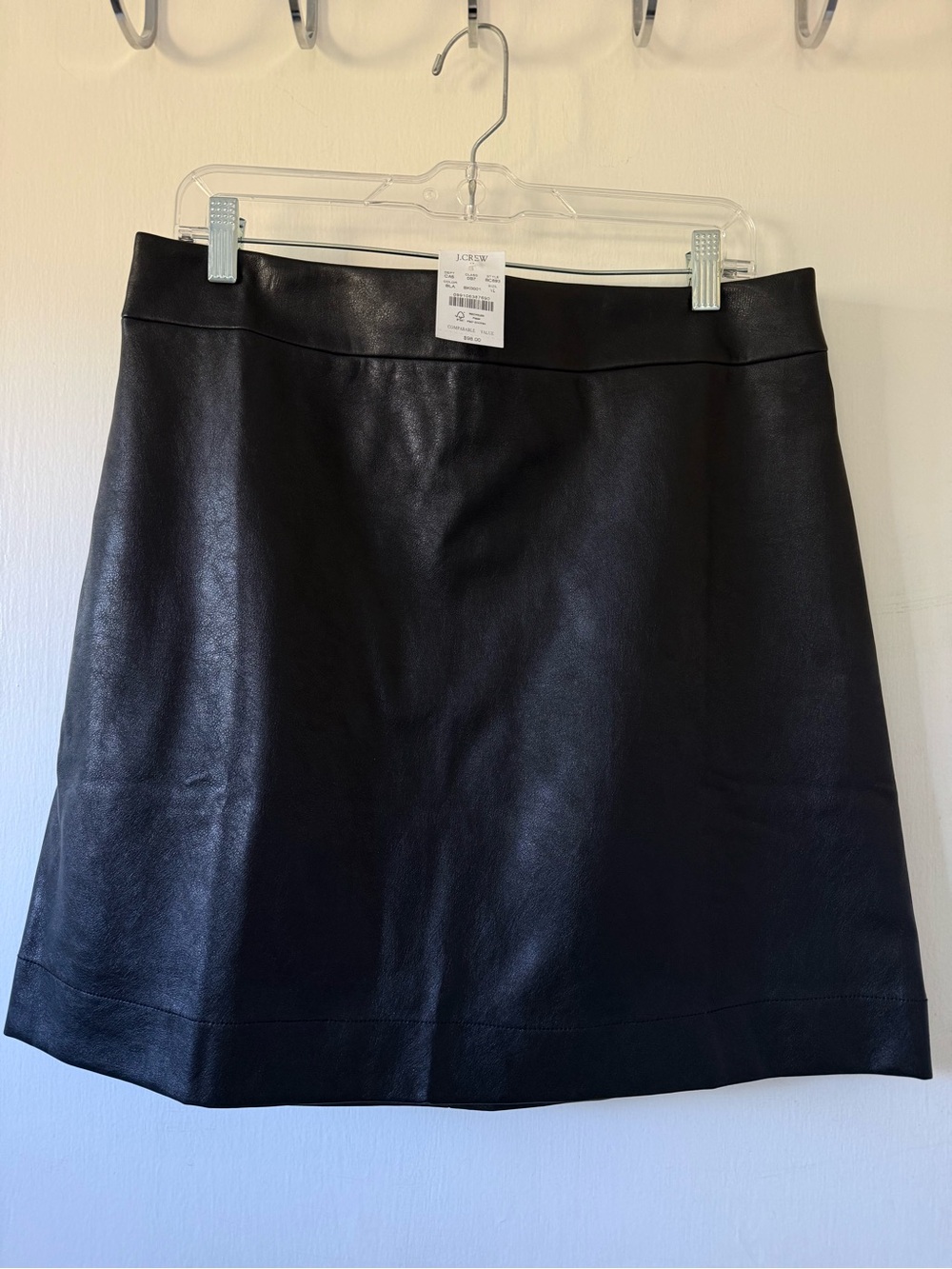 J. Crew Black Faux Leather A-Line Mini Skirt